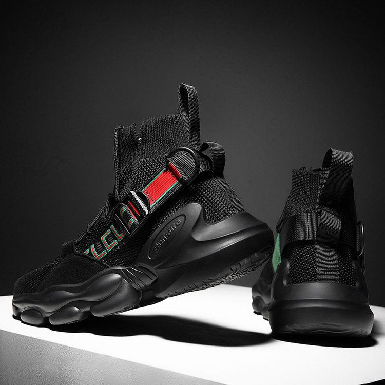 Chunky Mesh High Top with Buckle Strap Casual Men Sneaker