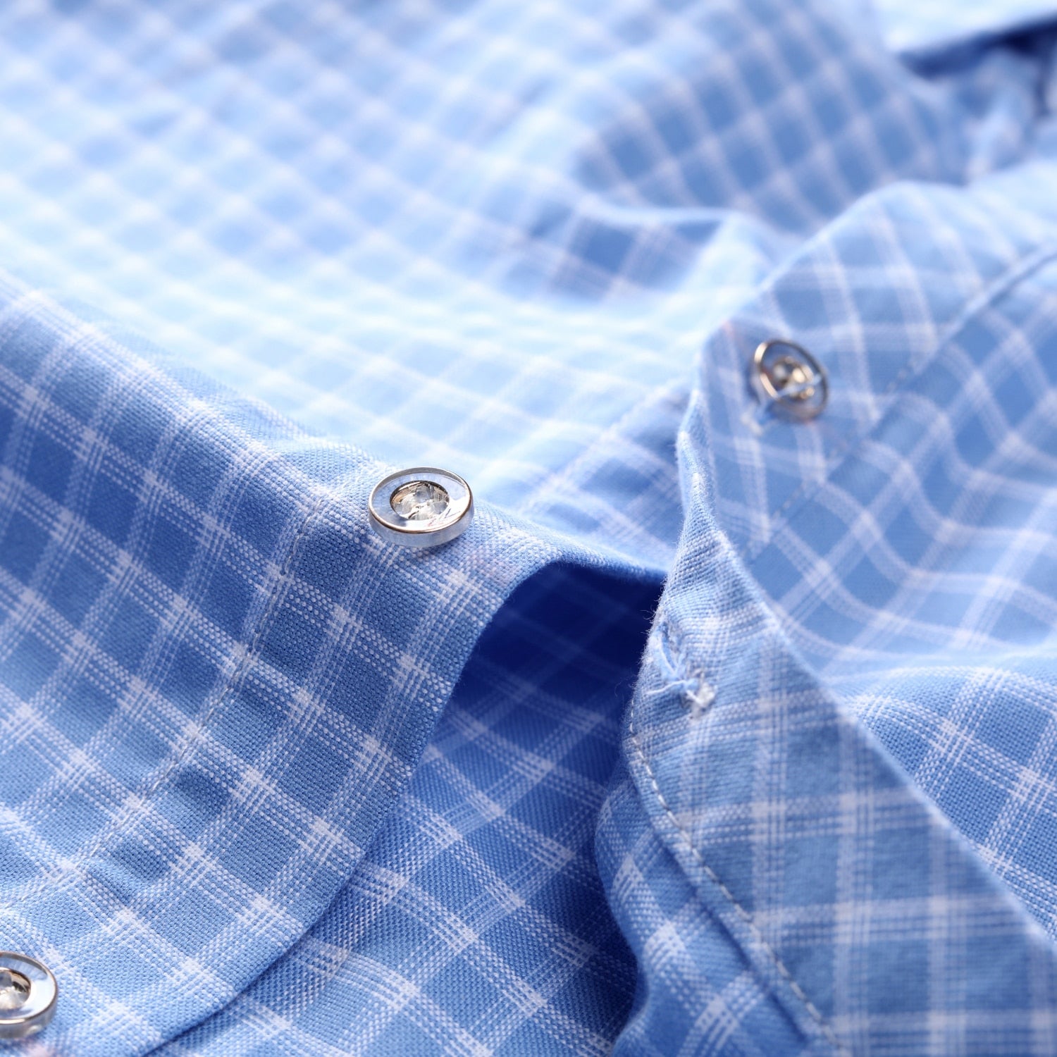 Pastel Color Short Sleeve Men Plaid Shirt