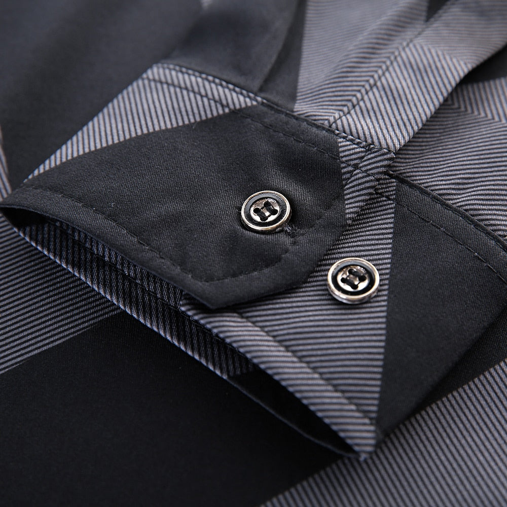 Diagonal Striped Pattern Long Sleeve Shirt