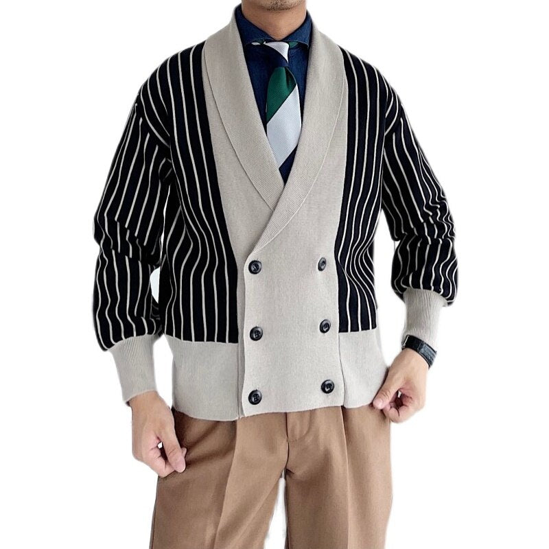 Shawl Lapel Double Breasted Knitwear