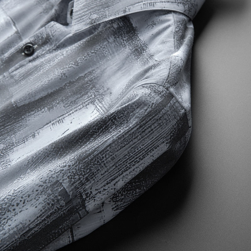 Irregular Colorful Brush Strokes Patterned Shirt