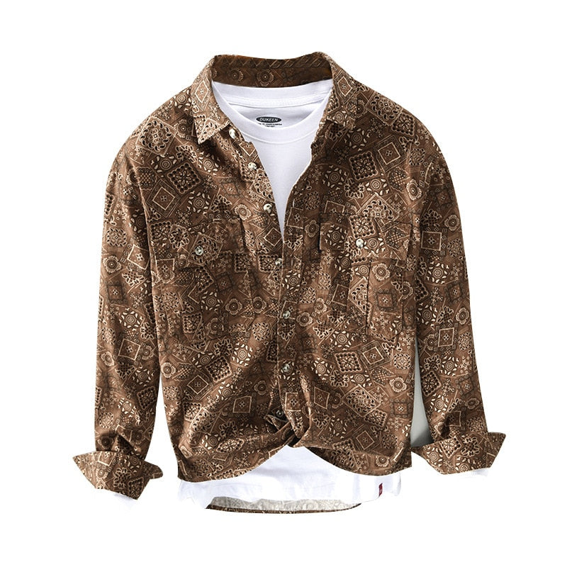 Urban Floral Geometric Style Patterned Shirt