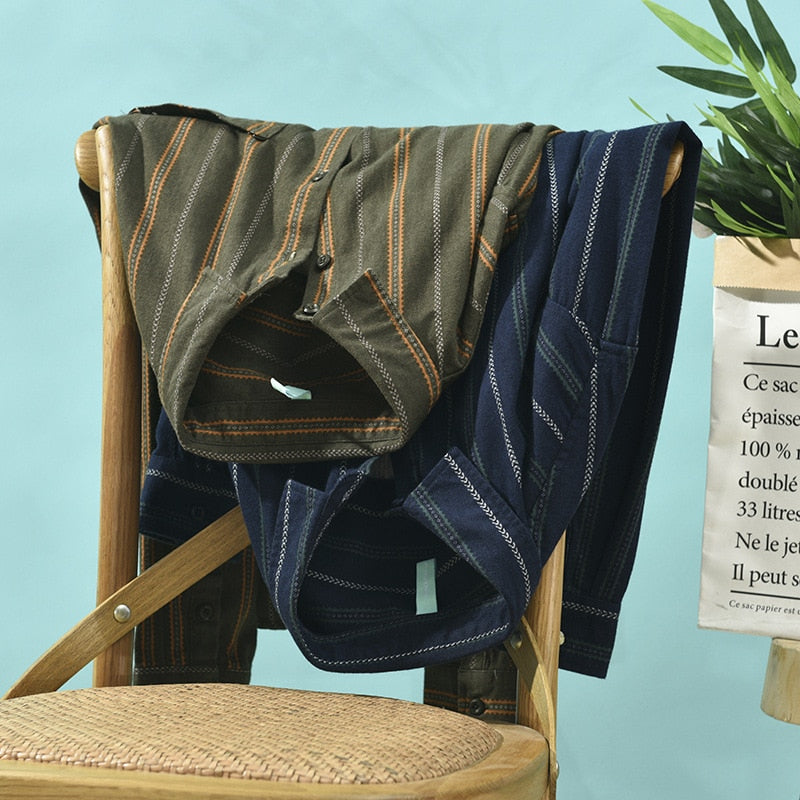 Dashes and Dots Stripe Patterned Shirt