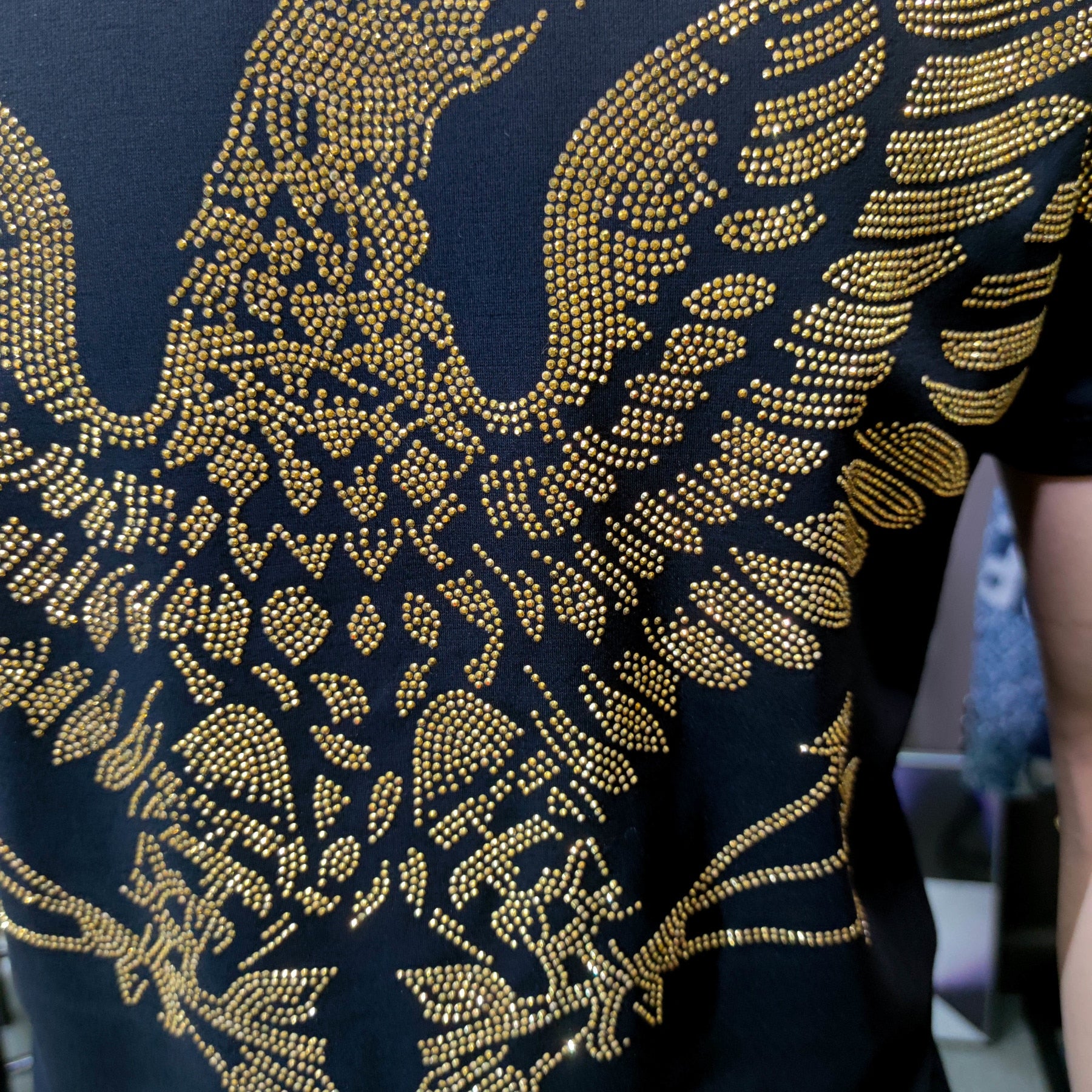 Soaring Eagle Rhinestones Decorated Streetwear T-Shirt