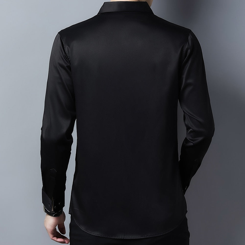 Black Buttons Solid Color Long Sleeve Shirt