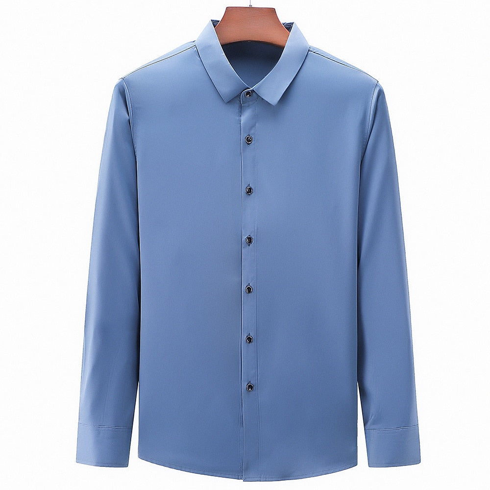 Black Buttons Solid Color Long Sleeve Shirt