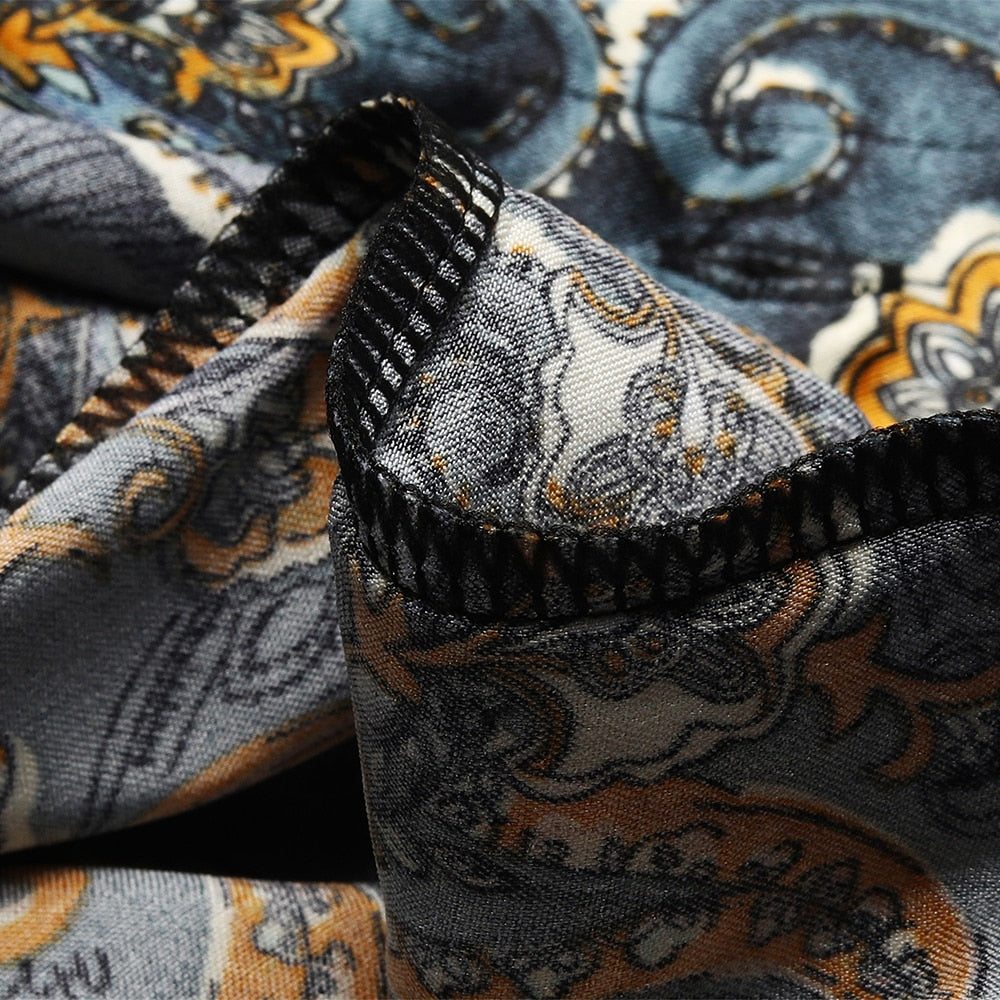 Paisley Floral Designer Printed Short Sleeve Shirt