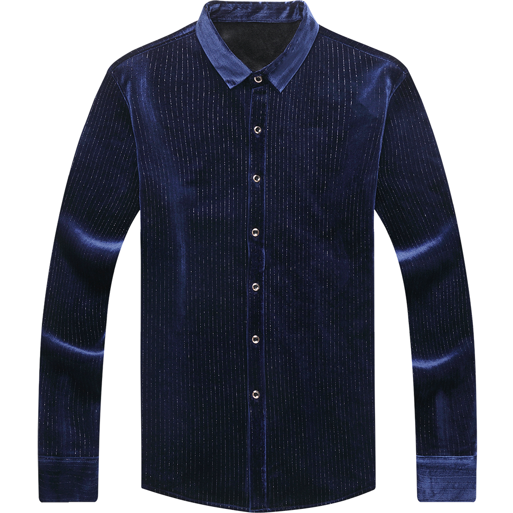 Casual Button Closure Striped Polyester Long Sleeve Shirt