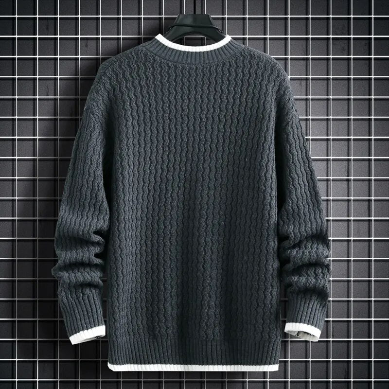 Zig-Zag Pattern Wool Knitted Sweater