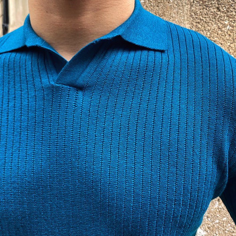 Solid Color Simple Short-Sleeved Polo Shirt