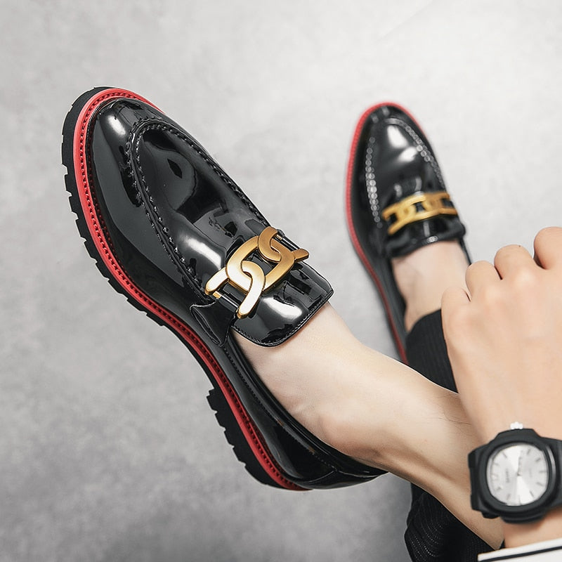 Scarlet Gold Shine Classic Shoes