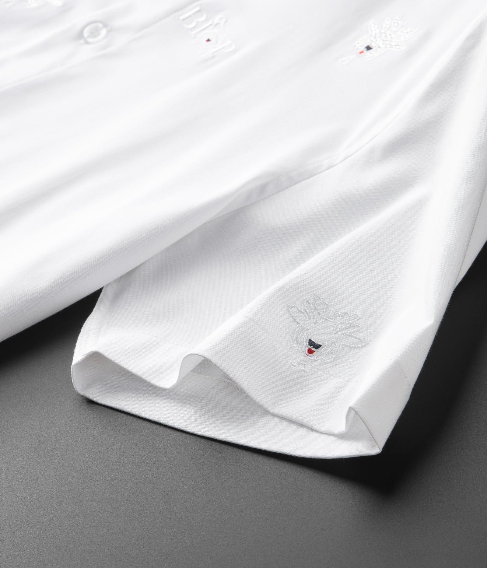 Rhinestones Embroidery Polyester Men's Shirt