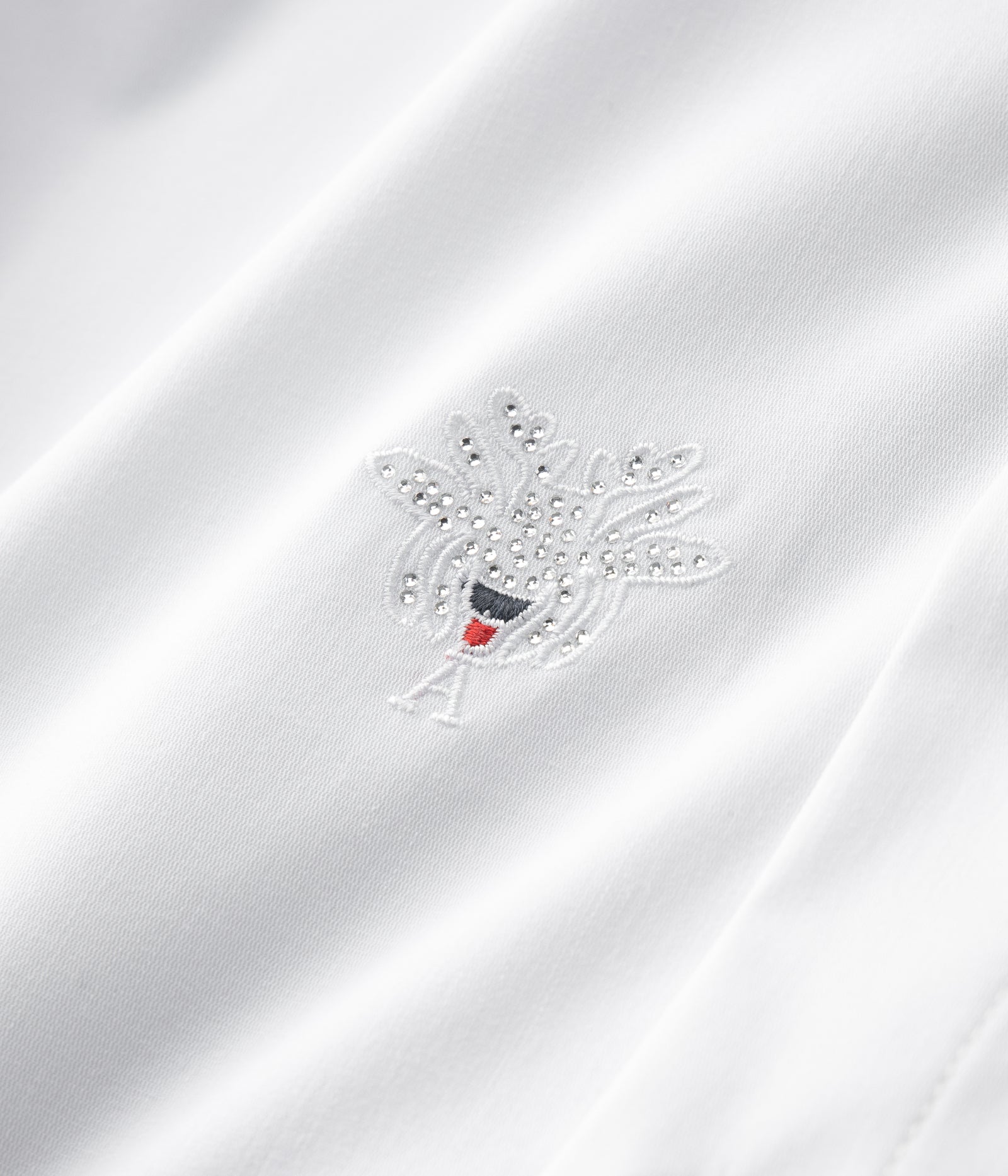 Rhinestones Embroidery Polyester Men's Shirt