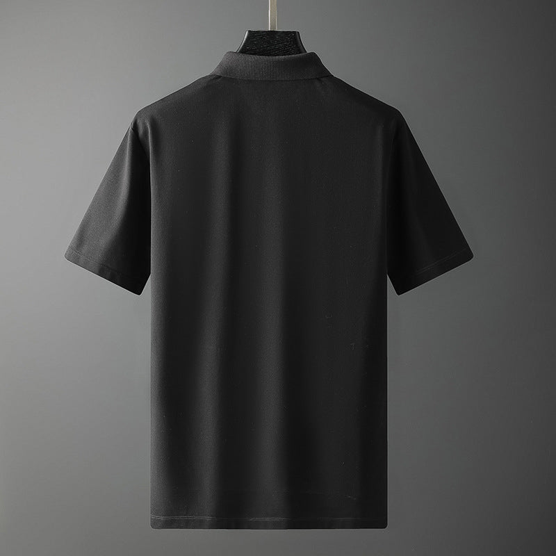 Embroidered Rhinestones Design Polyester Polo Shirt