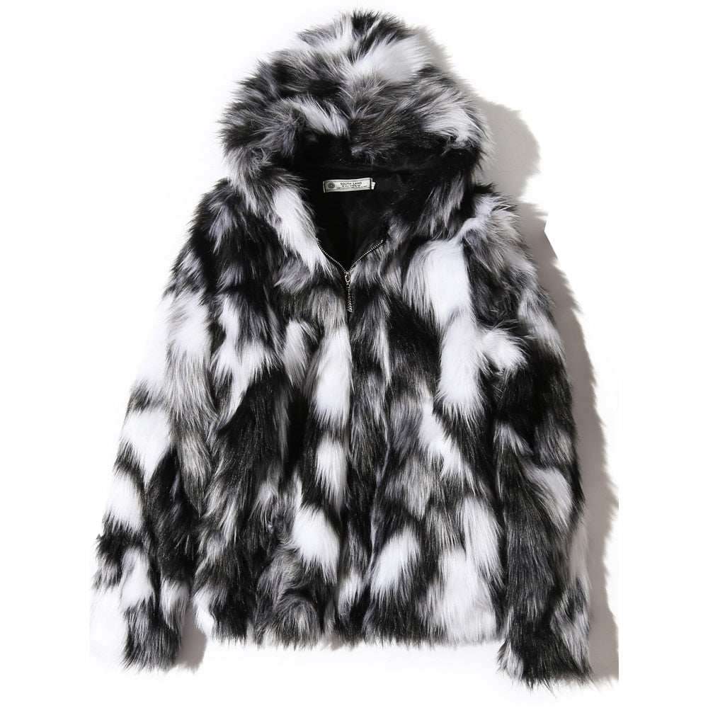 Fleece Fur Mix Color Jacket