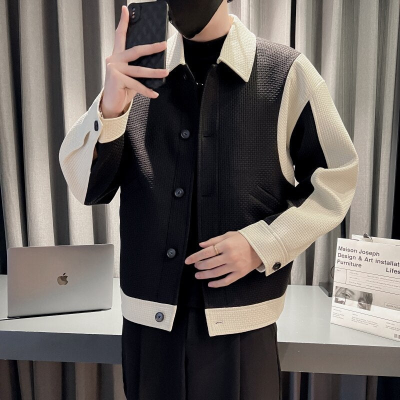 Casual Patchwork Lapel Jacket