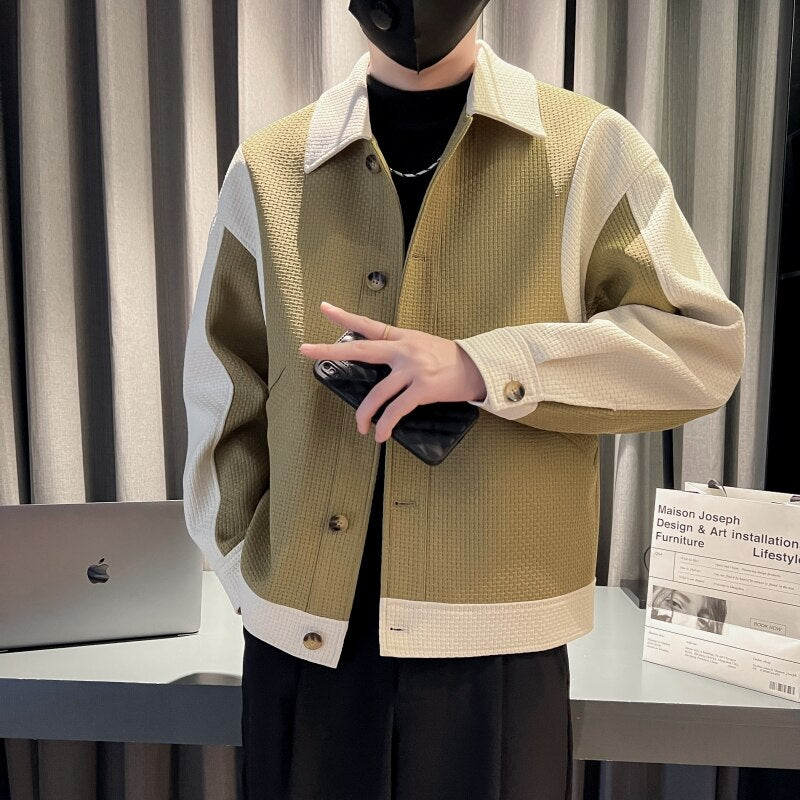 Casual Patchwork Lapel Jacket