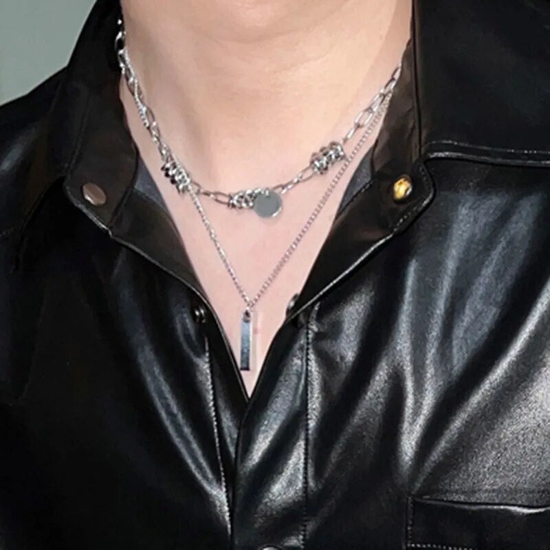 Black Solid PU Leather Shirt