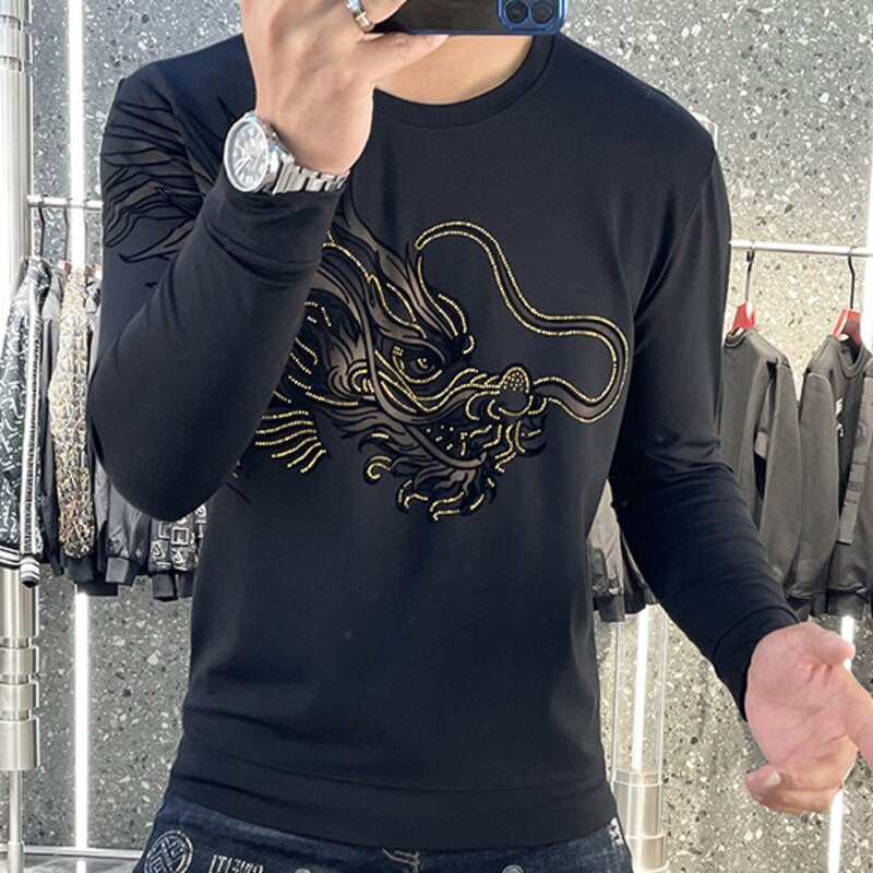 Animal Dragon Head Print Sweater