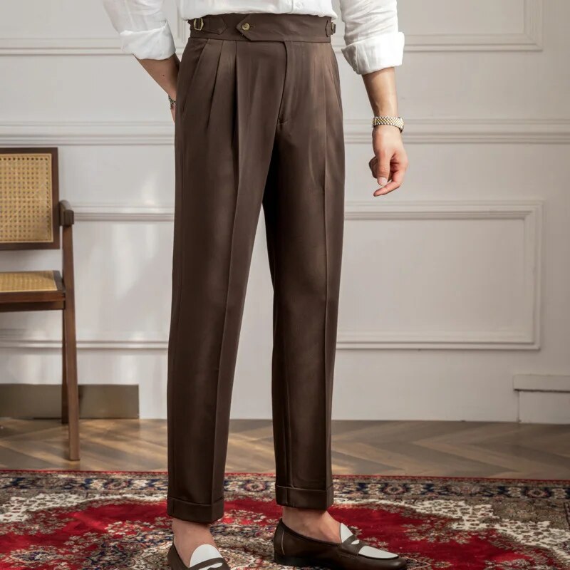 Flat Front Slim Fit Trousers