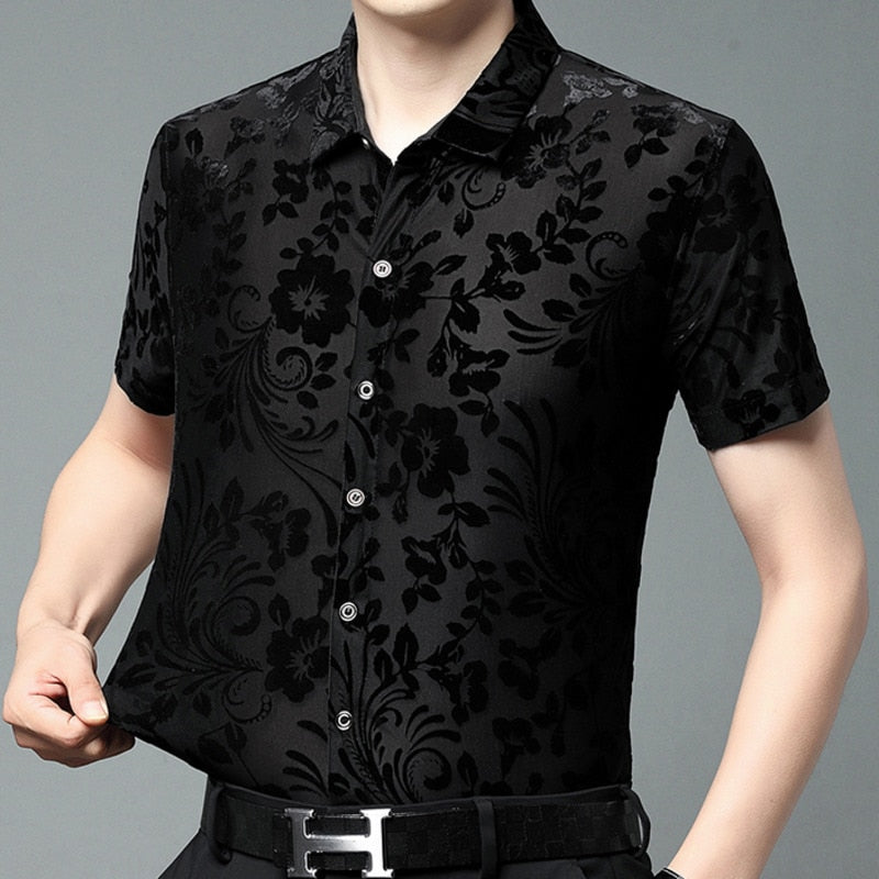 Floral See-Through Printed Shirt