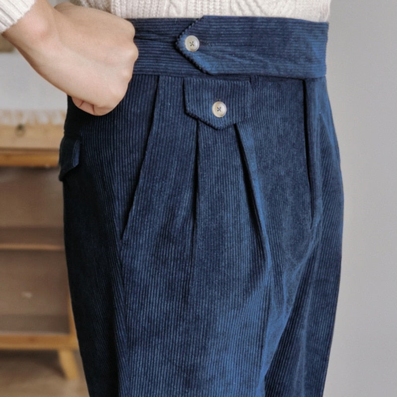 Corduroy Choco Side Deco Trousers