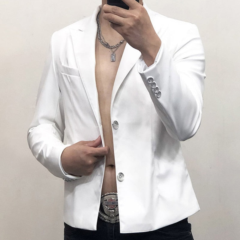 Shinny Urbane Solid Men Blazer