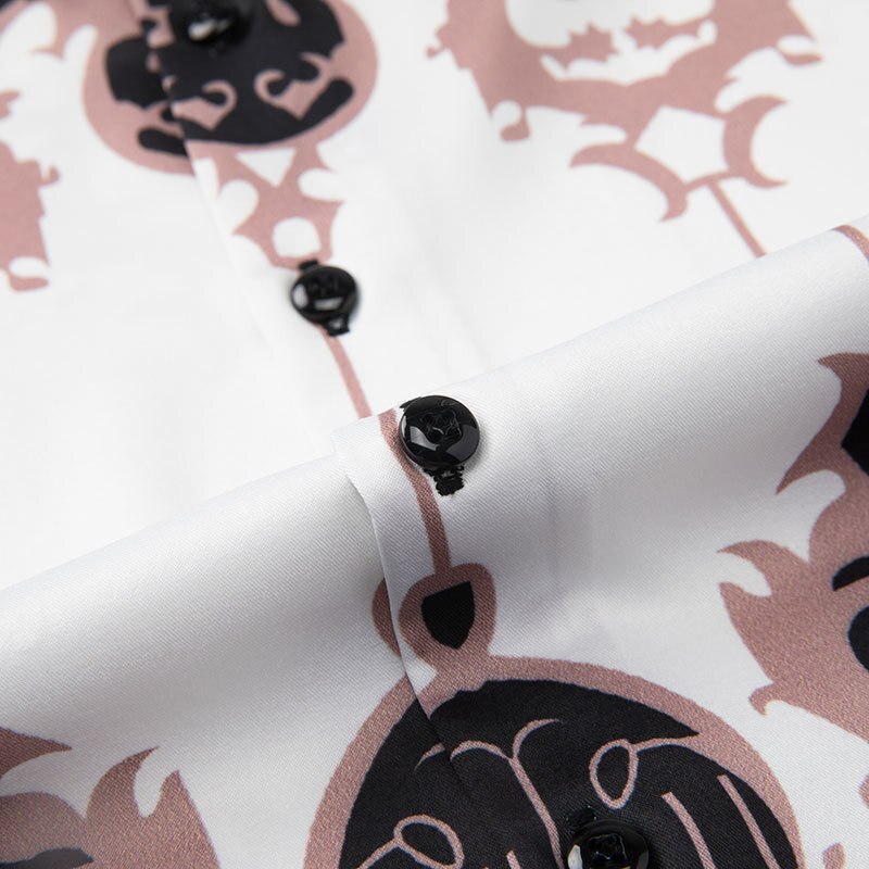 Black Baroque Flower Long Sleeve Shirt