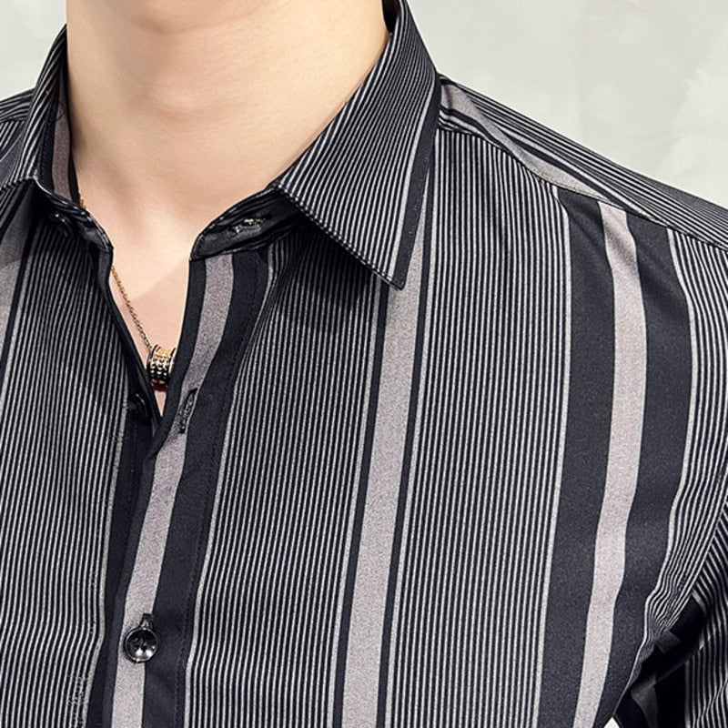 Slim Striped Fancy Business Shirt