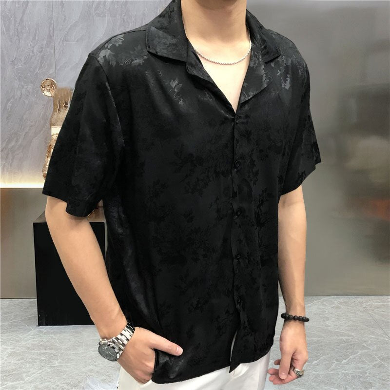 Dark Floral Printed Men Shirt