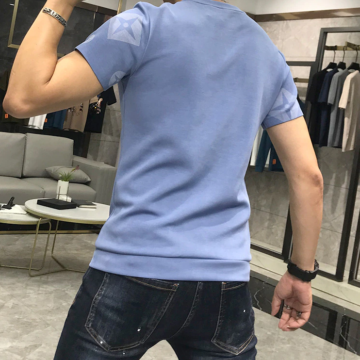 Mono Color Star Geometric Patterned T-Shirt