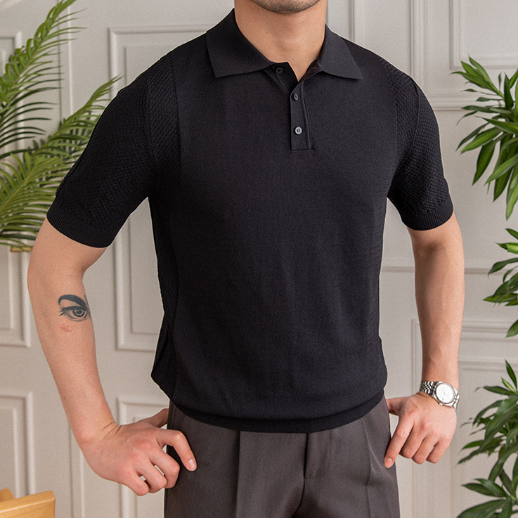 Solid Color Button Polo Shirt