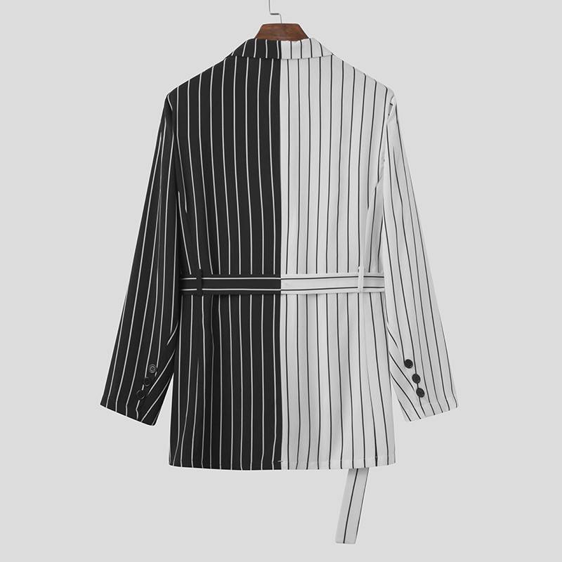 Vertical Lines Black White Fashion Blazer