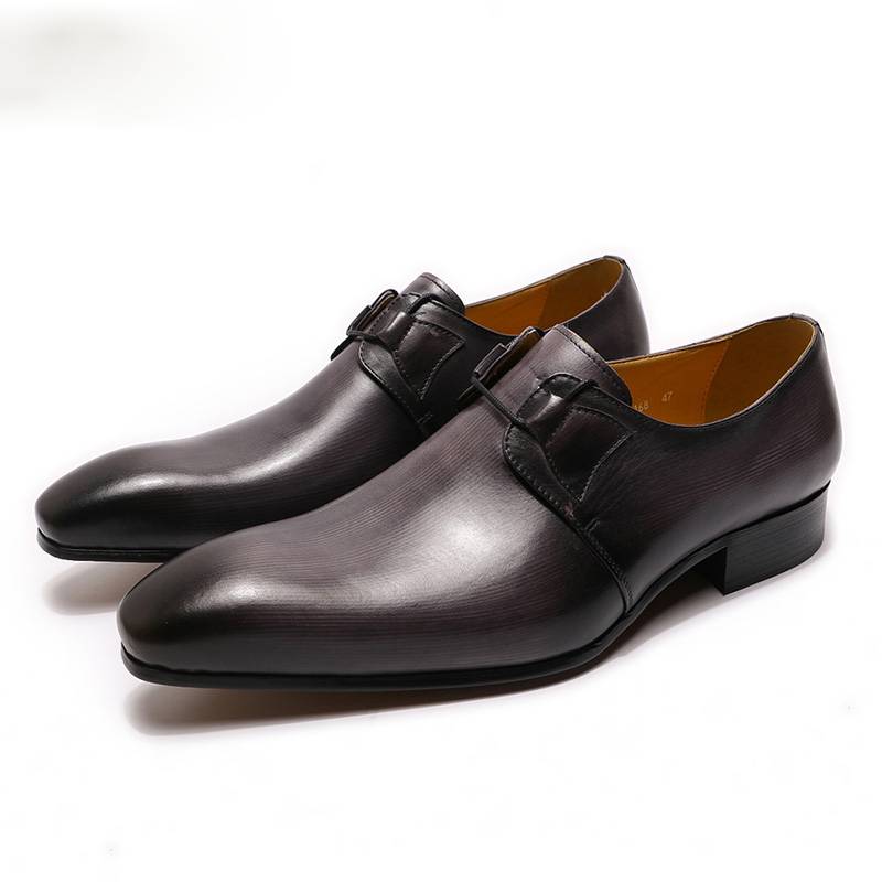 Solid Luxury Leather Hand Polishing Casual Men Shoes