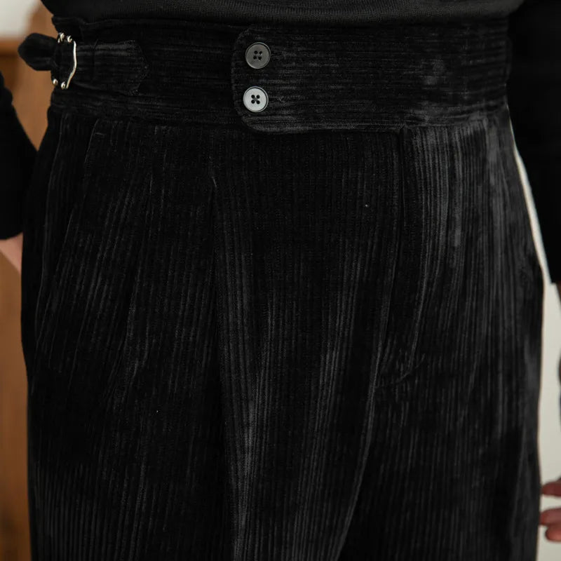 Vertical Stripes Corduroy Trousers