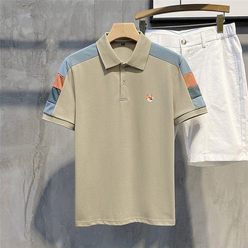 Fox Embroidery Patch Cotton Polo Shirt