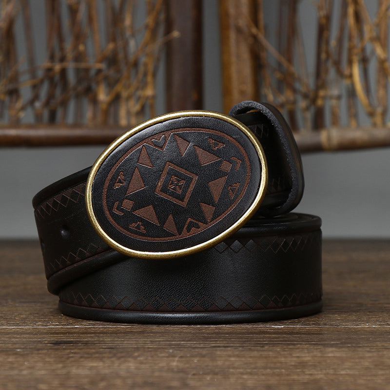 Chopper Ethnic Thick Leather Belts