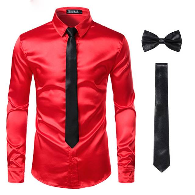 Colorful Solid Color Shirt Tie And Bowtie Sets