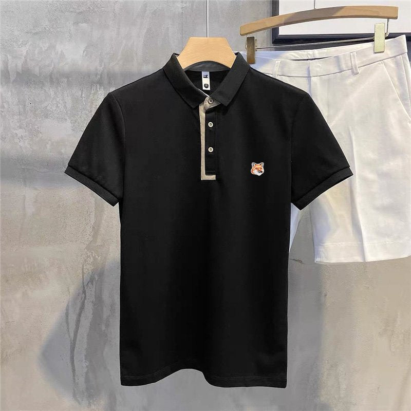 Fox Embroidery Patch Cotton Polo Shirt