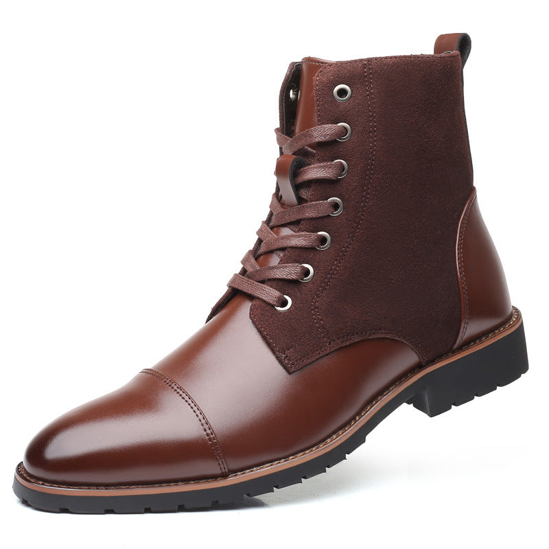 Classic Look Warm Lined Men PU Boots