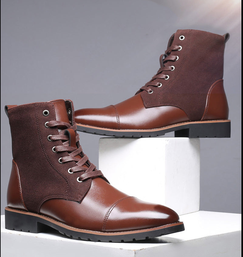 Classic Look Warm Lined Men PU Boots
