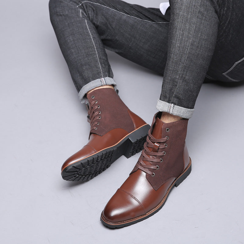 Classic Look Warm Lined Men PU Boots