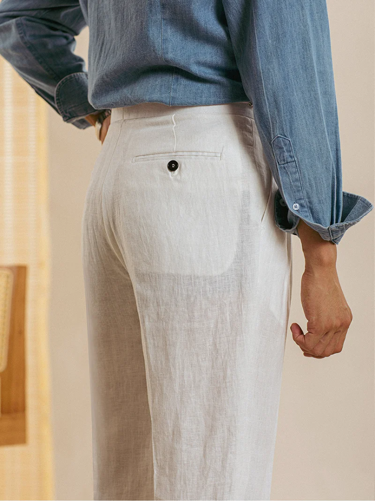 Linen Retro Casual High Waist Trousers