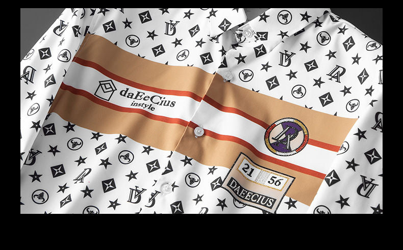 Unique Symbol Printed Long Sleeves Shirt