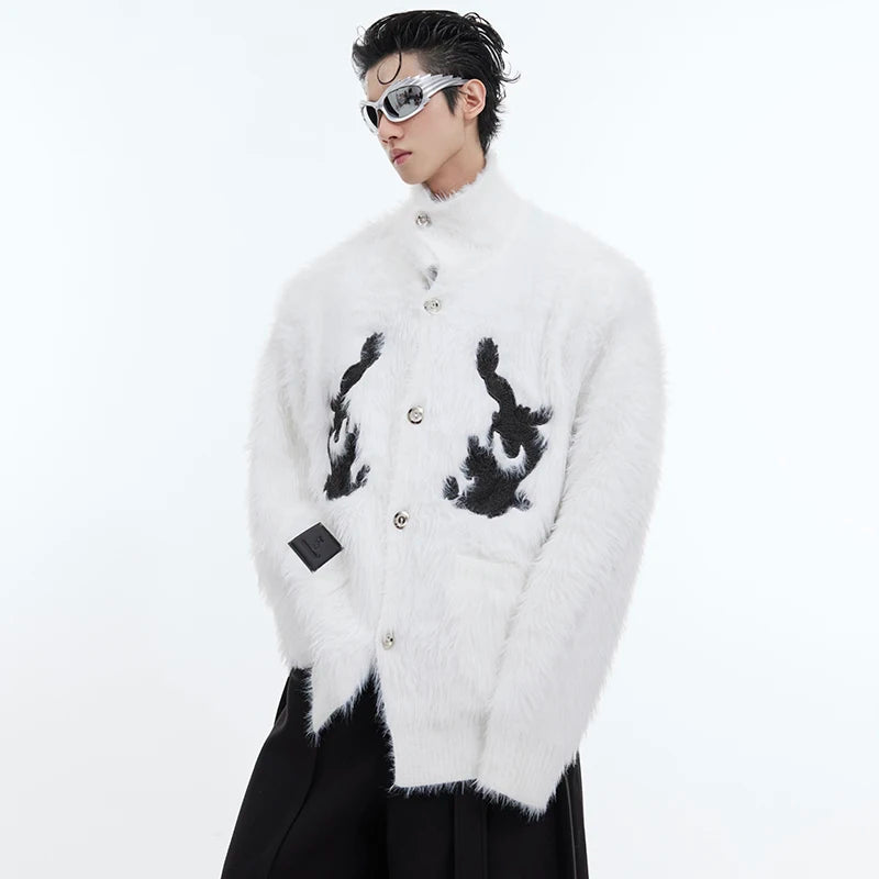 Casual Mink-like Hair Turtleneck Cardigan