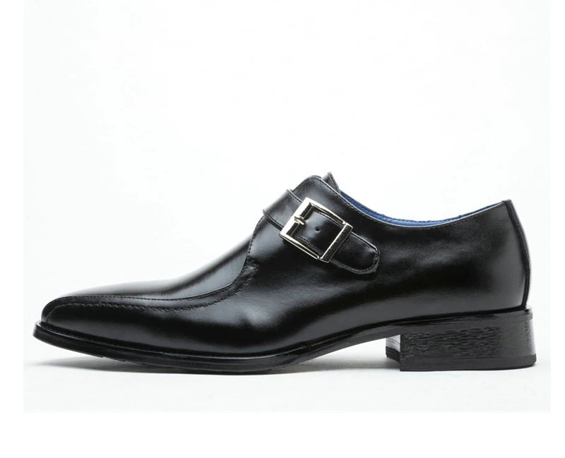 Solid Buckle Strap Business Casual Style Men Loafers Shoes