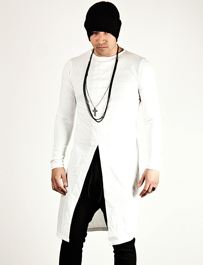 Black White Basic Long Style Men Long Sleeves T-Shirt - FanFreakz