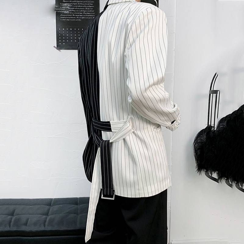 Vertical Lines Black White Fashion Blazer