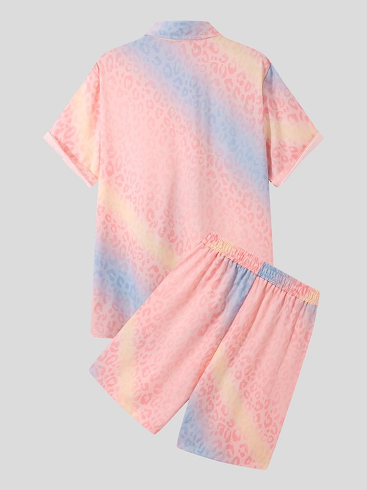 Soft Rainbow Short Sleeve Shorts Set