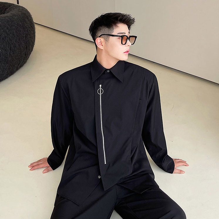 O-Ring Zipper Long Sleeve Shirt